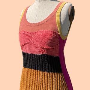 Sonia Rykiel knit color block dress